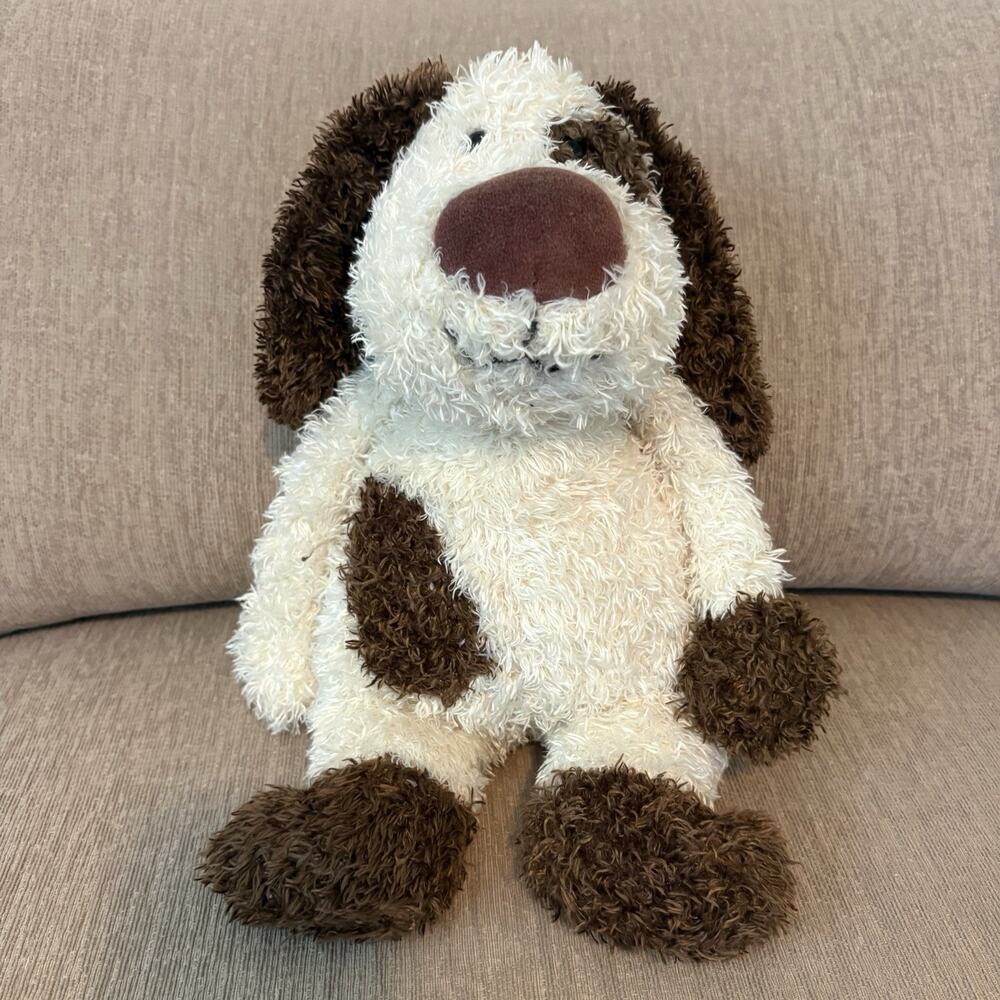 Jellycat Bunglie Dog Malcolm Mutt Puppy Cream Brown Plush Stuffed Animal 15"